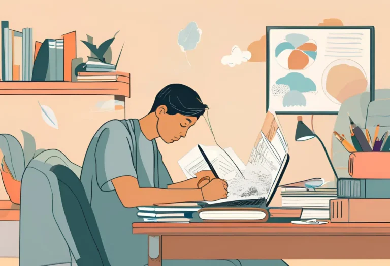 chłopak pracujący przy biurku - obrazek do wpisu 3 sposoby na zwiększenie koncentracji